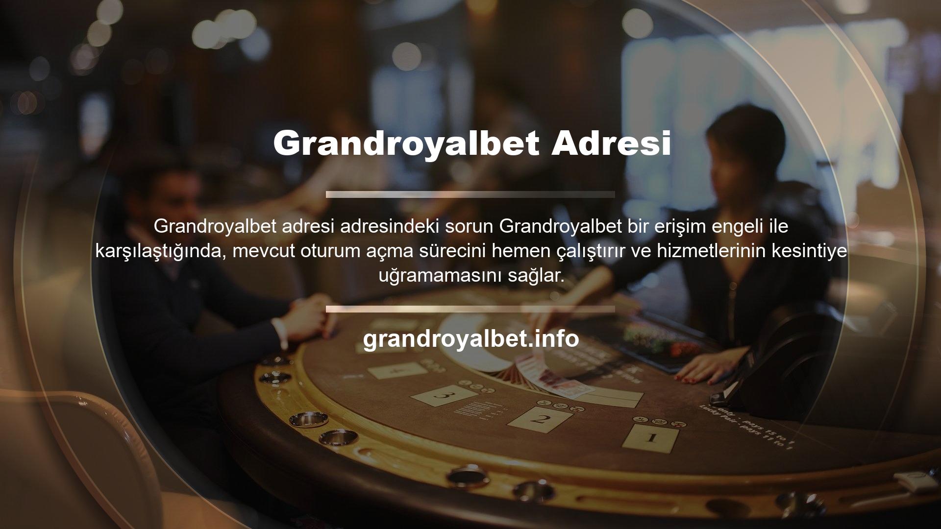 Kullanıcının mevcut oturumu, Türk kullanıcıların spor Grandroyalbet adresi bahisleri yapmak için giriş yapabilecekleri bir adres olan Grandroyalbet
