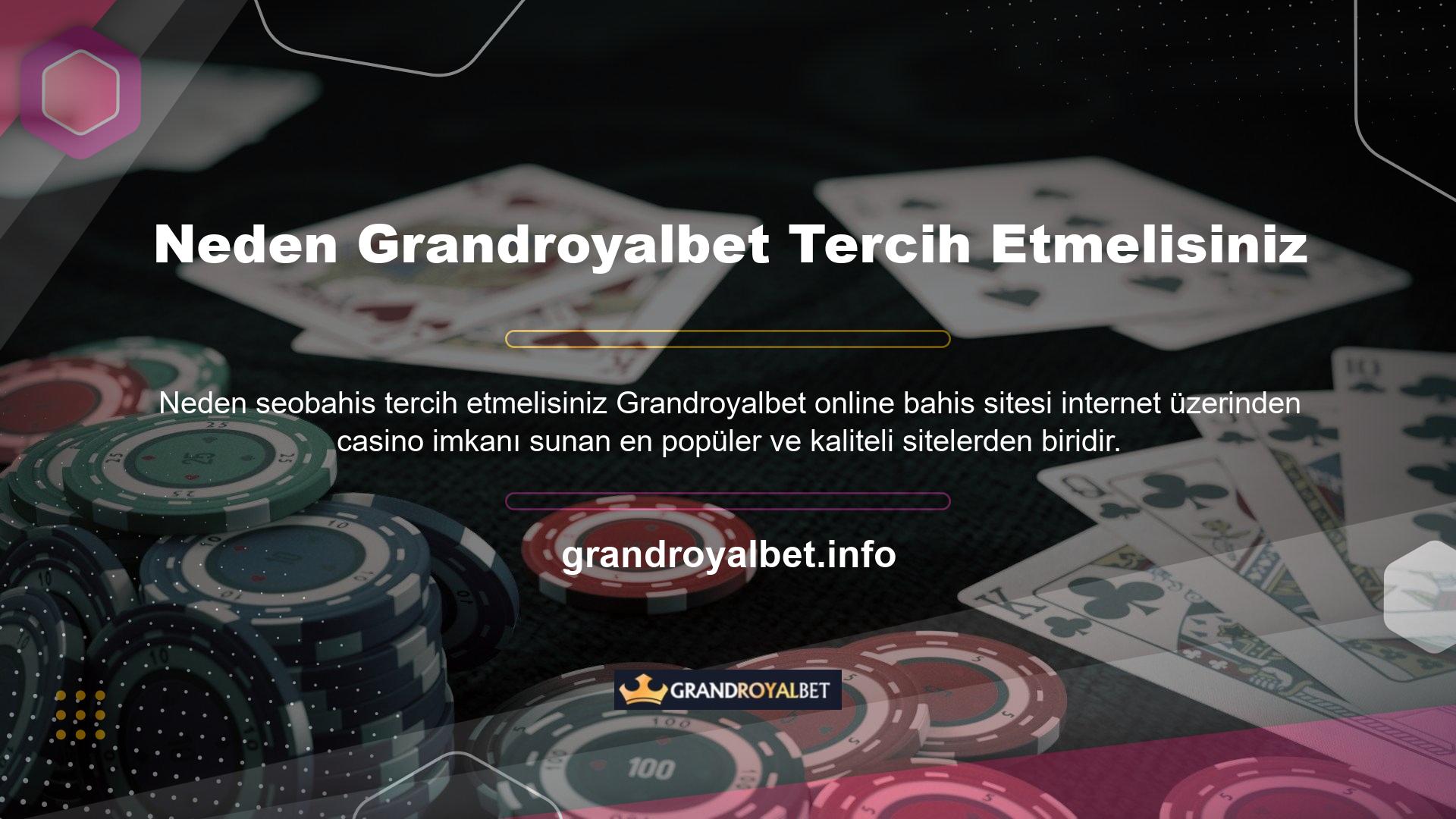 Grandroyalbet web sitesi bahislerinizi oynamanıza ve hızlı bir şekilde kar elde etmenize olanak sağlar